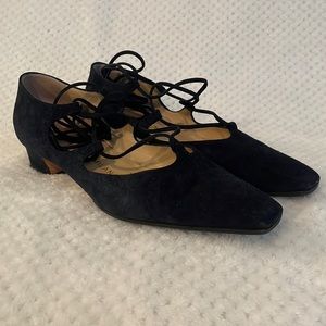 Prada Black Suede Heels